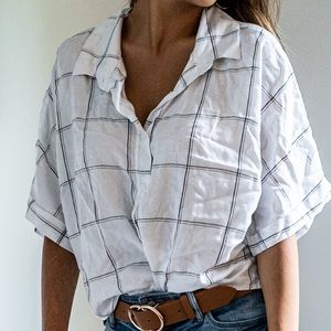 White plaid top